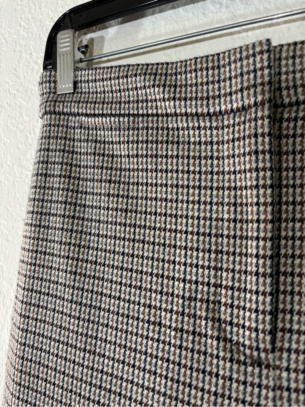 Theory Stratton Knit Cropped Pants Brown Black Grey Houndstooth Plaid Ankle 2 - Picture 7 of 14